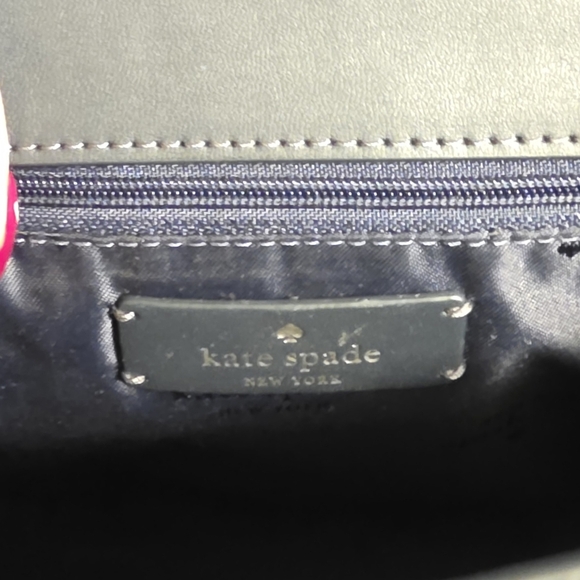 Kate Spade Crossbody Top Handle Bag In Dark Navy With Croc-Embossed Print - Picture 8 of 10